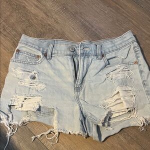 American Eagle Outfitters Light Wash Ripped Jean Shorts
